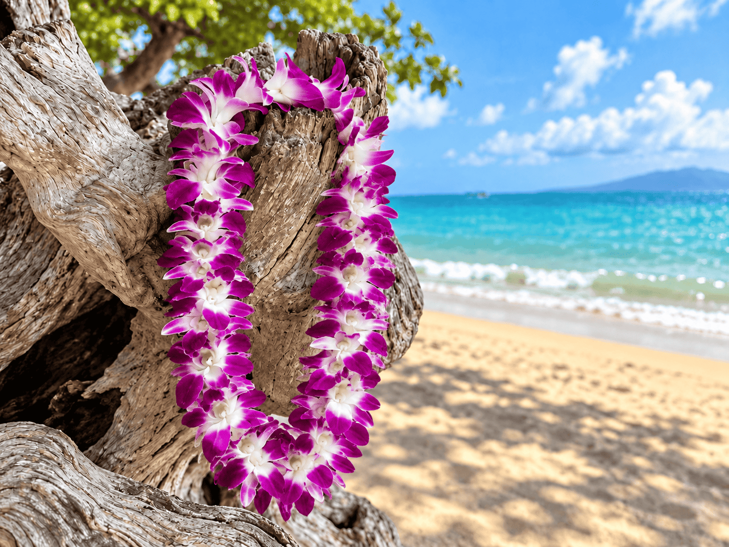 Superior Orchid Lei - a fuller lei with double the amount of flowers compared to the Standard Lei.